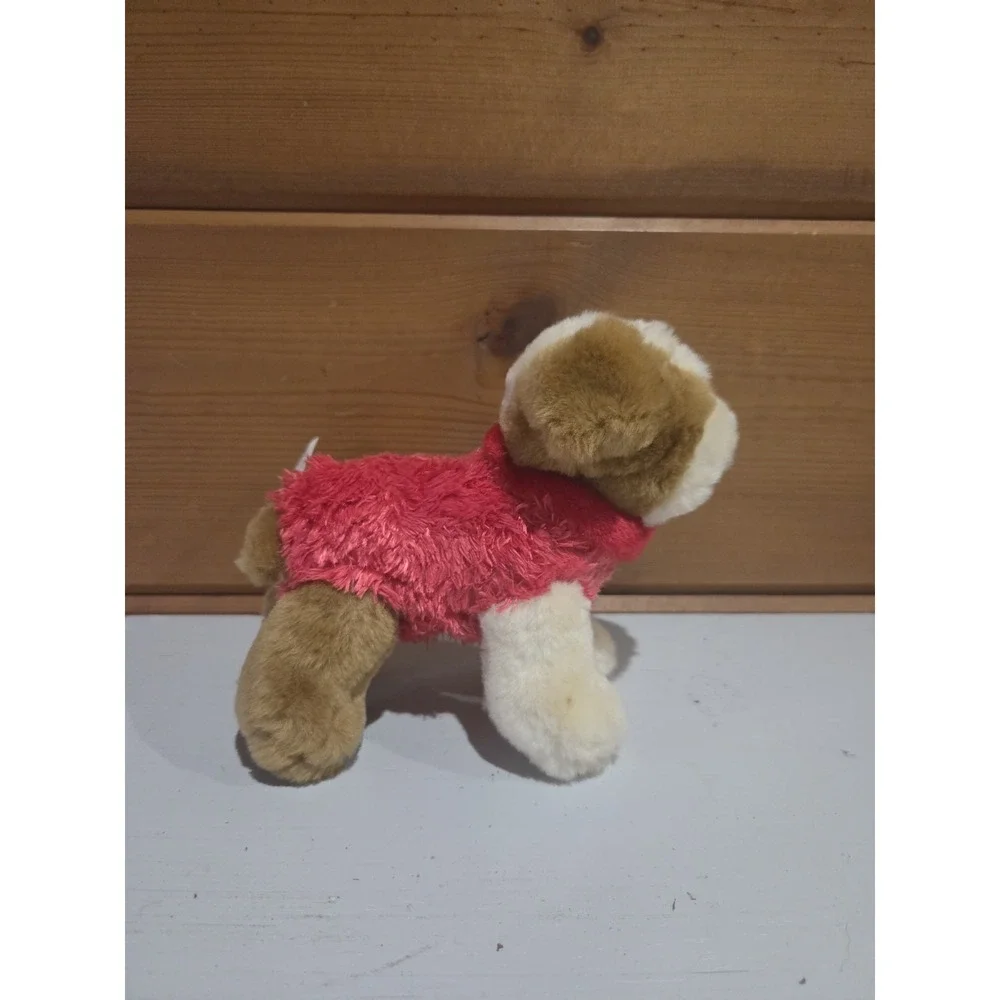 Vintage Animal Alley SOFT White and Tan PUPPY DOG Pink Coat 6